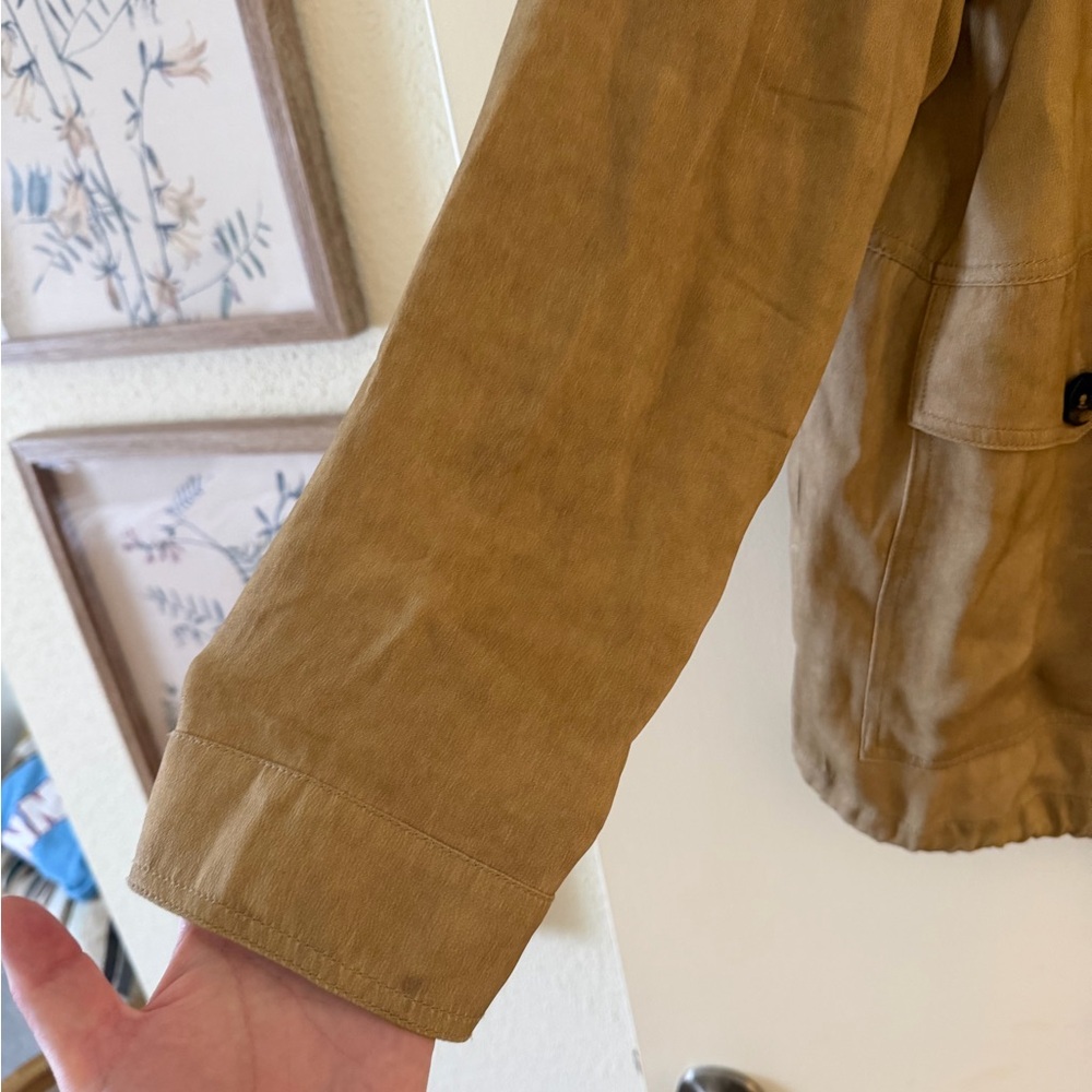 ZARA Tan Lightweight Safari Button Jacket - Picture 4 of 7